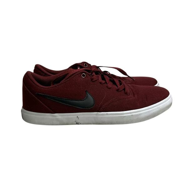 Nike Men’s‎ Check Solarsoft Canvas SB Sneakers - Dark Team Red - size 10